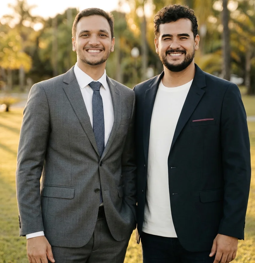 Engenheiros João Vitor e Carlos Vinícius, fundadores da Si.Go